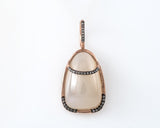 Grey Agate & Diamond Pendant
