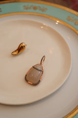 Grey Agate & Diamond Pendant