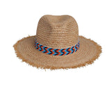 Jess collett Pendeza Raffia World Traveller - Orange/Blue/Navy Beaded Band