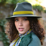 The Golborne Trilby - Racing Green with Moss Velvet Band