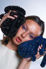 Metallic Blue Handmade Pacifico Beaded Bag