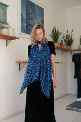 Blue Pheasant Silk Scarf