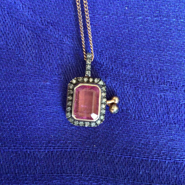 IA Jewels Rose Sapphire Locket with diamonds