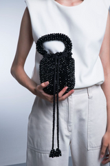 Black Handmade Cerrejón Beaded Bag