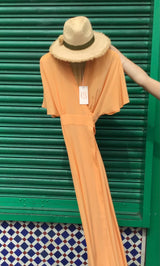 Maimie Apricot Silk Maxi Dress