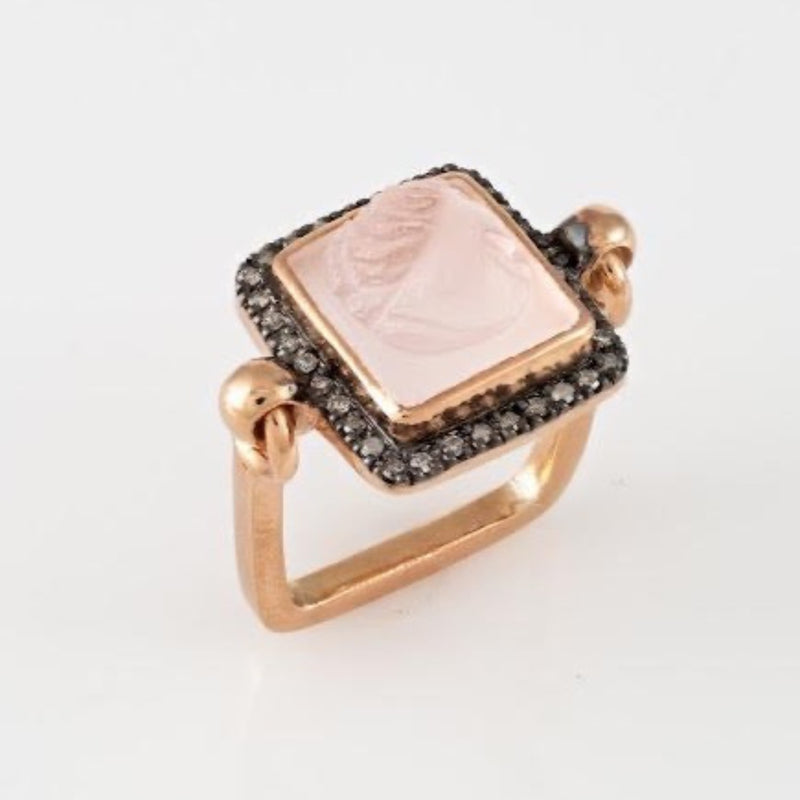 IA Jewels rose agate and diamond ring