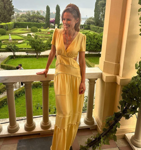 Pre-Order Golden Yellow Silk Bea Dress