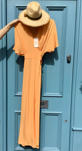 Maimie Apricot Silk Maxi Dress
