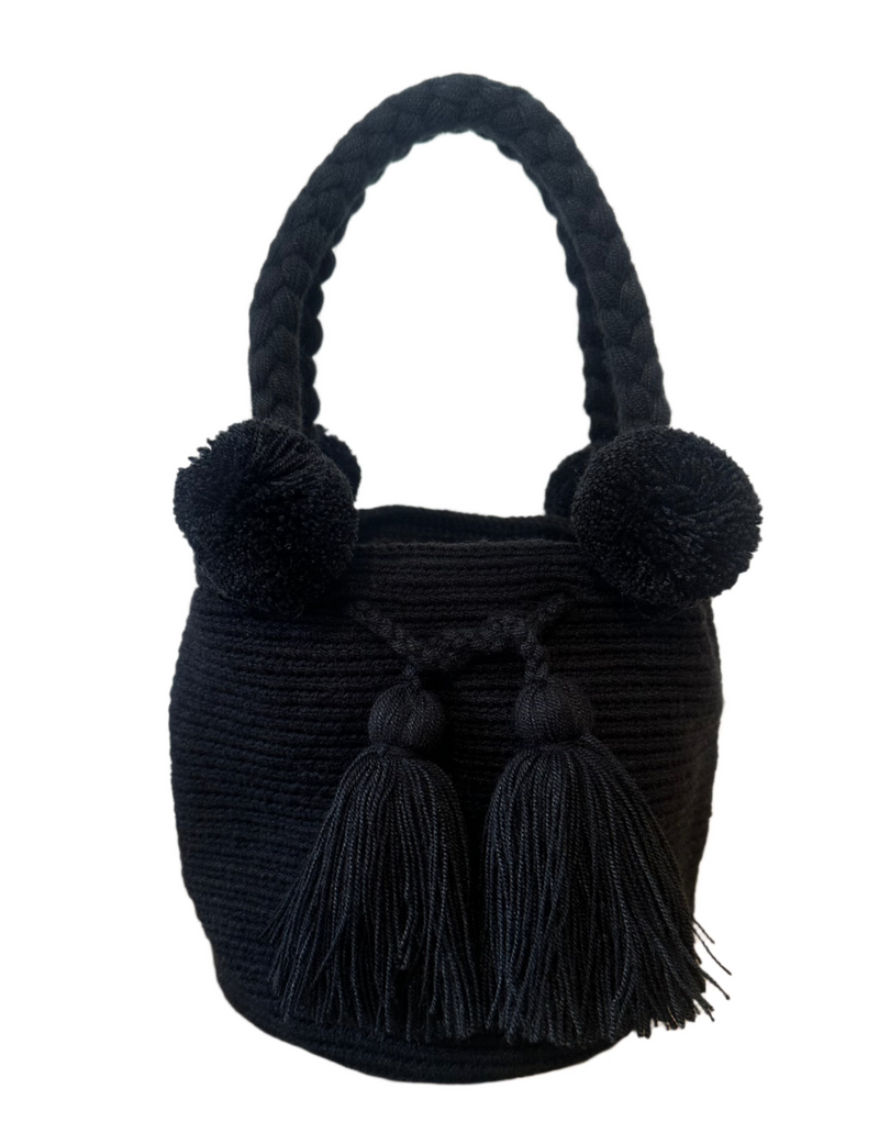 Black Pom Pom Bag