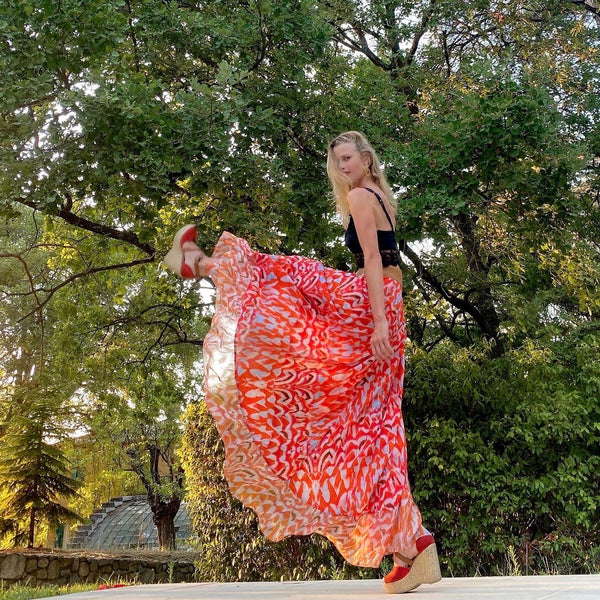 Golden Pheasant Silk Skirt