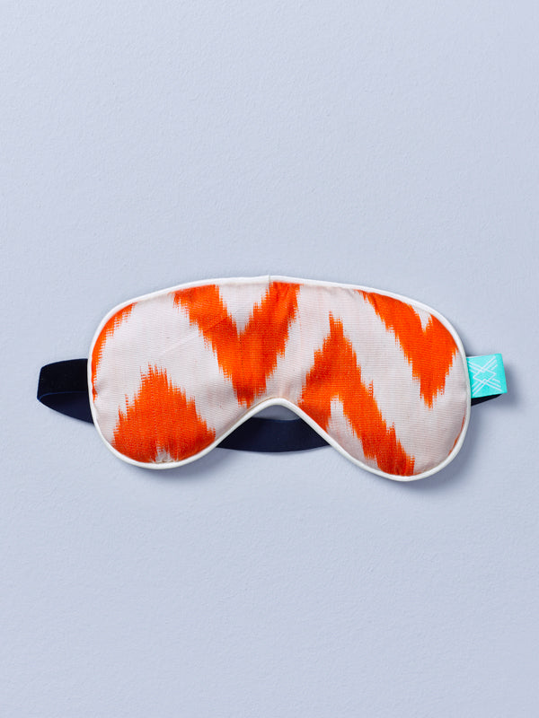 Orange Frankie Silk Eye Mask with British Lavender