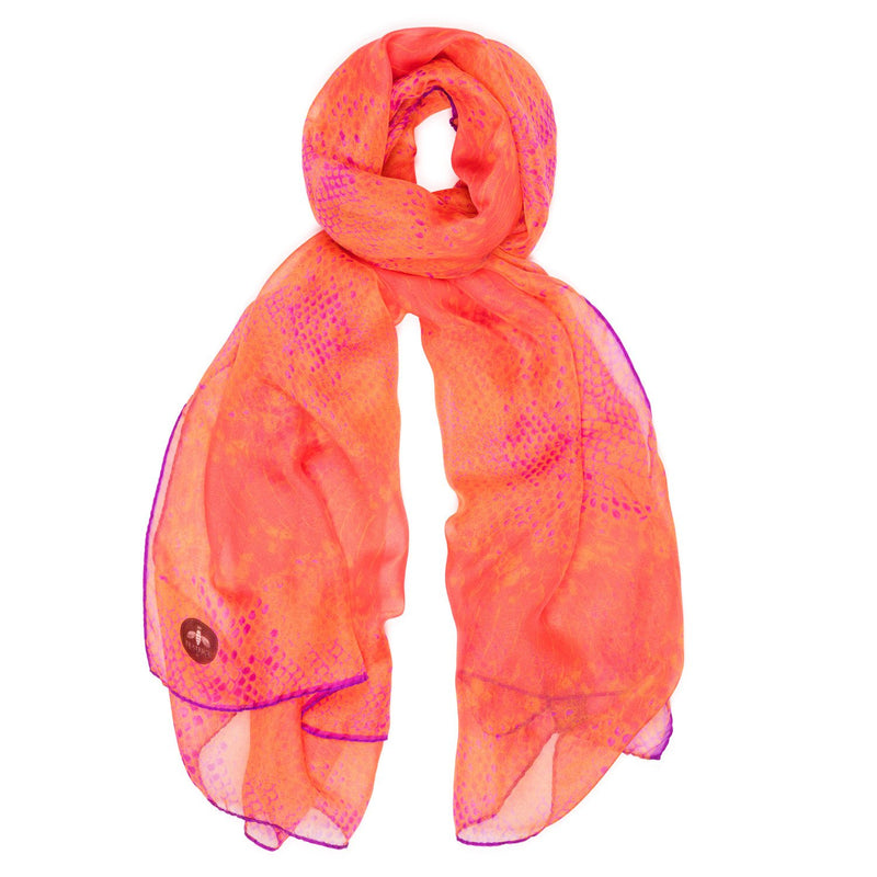 Coral Goddess Silk Scarf