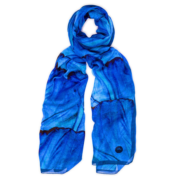 Blue Morpho Silk Scarf