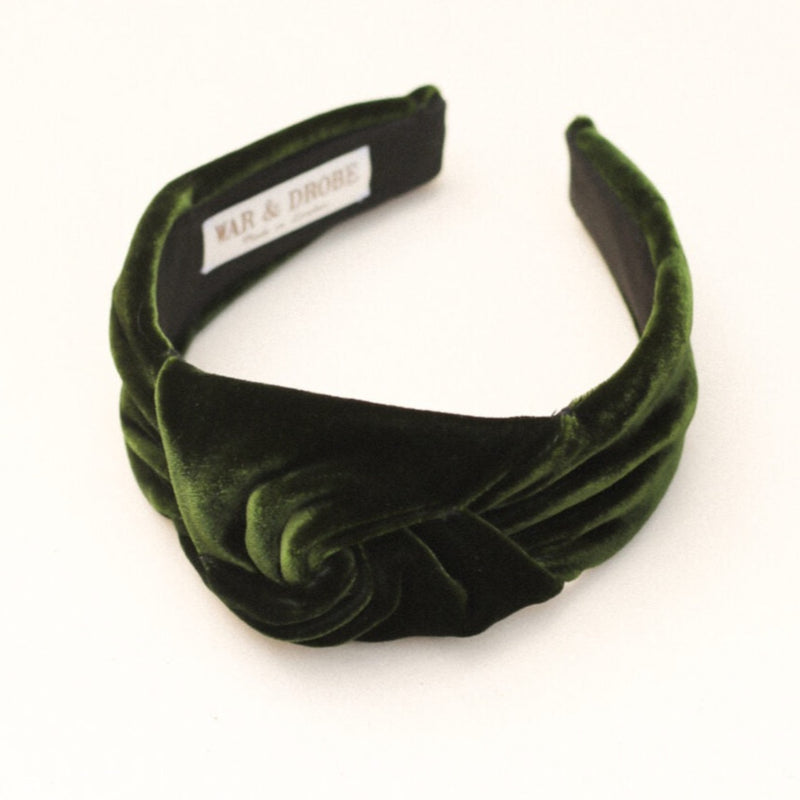 War & Drobe Green Velvet Hairband