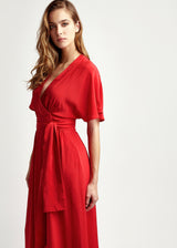 Athena Scarlett Silk Maxi Dress