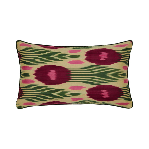 Green & Burgundy - Rectangular Cushion