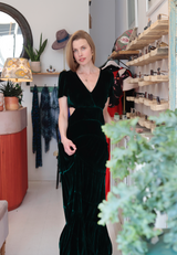 Emerald Velvet Bea Dress