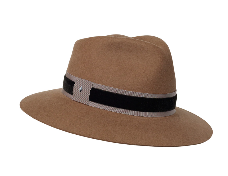 The Golborne Trilby - Camel with Chocolate Velvet Band