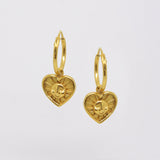 Sunrays of Love Hoop Earrings, Gold Plated