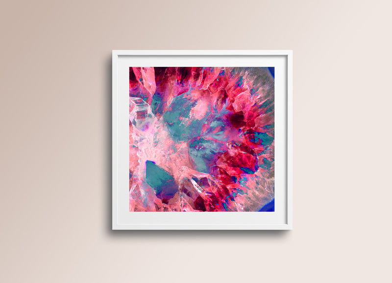 Crystal Pink Geode - Silk Wall Art