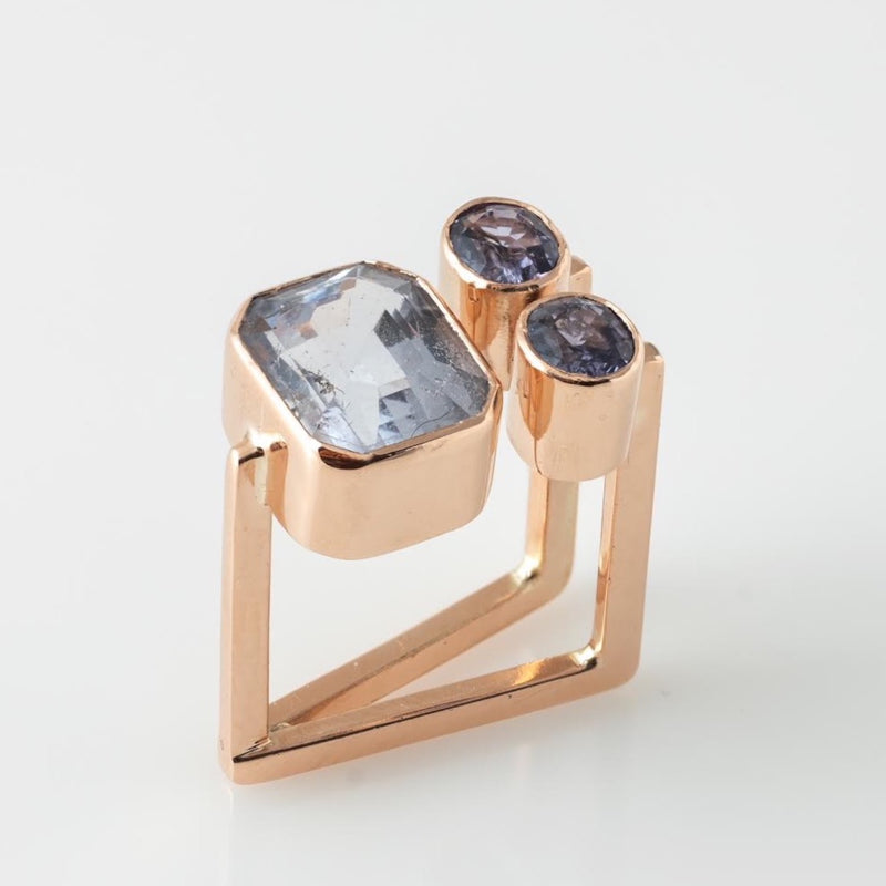 IA Jewels 9 carat gold ring with aqua beryl