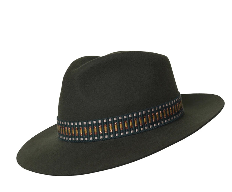 The Golborne Trilby Hat- Racing Green with Gaudi Band