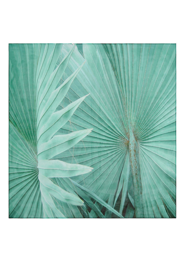 Green Palm Silk Scarf